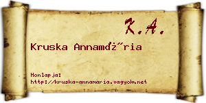 Kruska Annamária névjegykártya